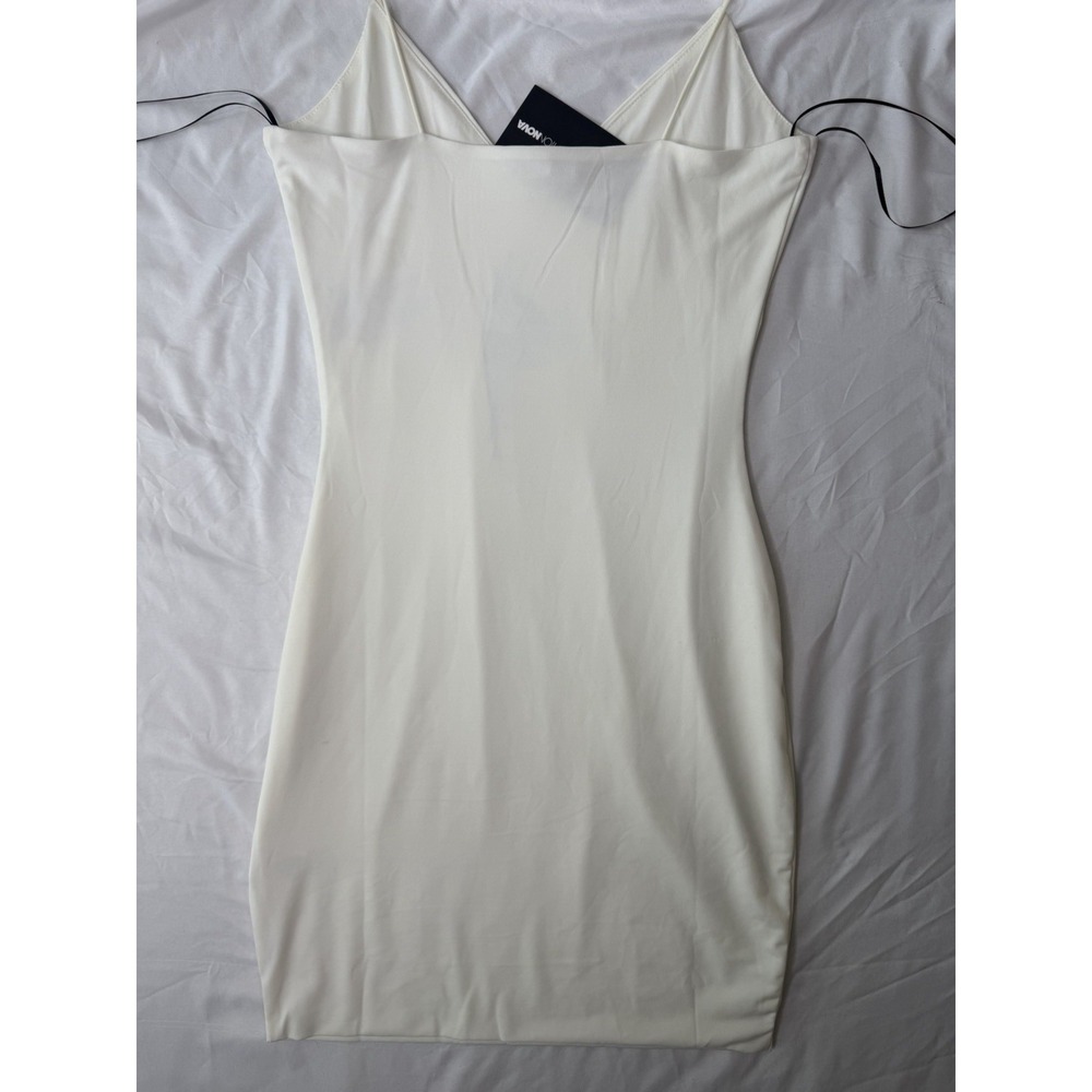 Fashion Nova Sweet Talker Ivory Mini Dress Bodycon Spaghetti Strap S NWT - Picture 2 of 8